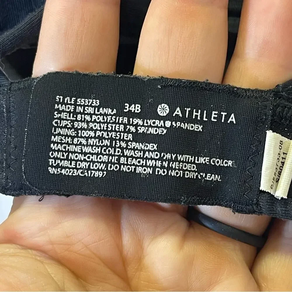 Athleta Sports Bra. Size 34B. Mesh Details. Adjustable Band. Good used condition - Picture 5 of 5